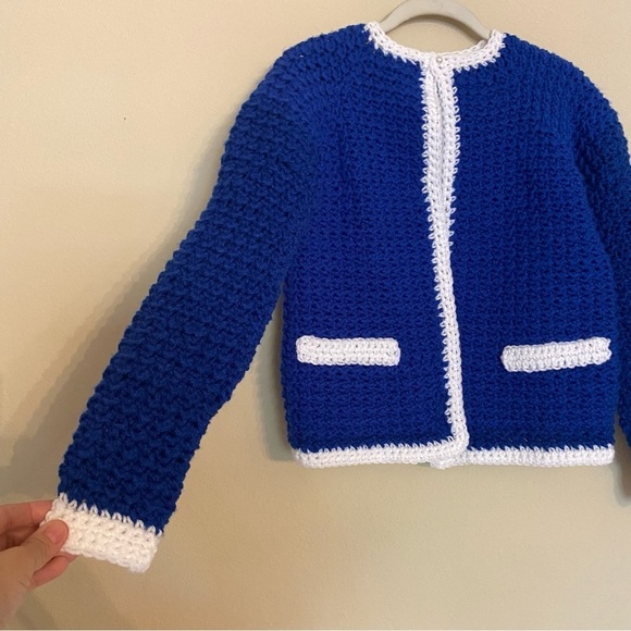 Crochet Handmade Knitted Short Sweaters Retro Coats Cardigan - Picture 7 of 14